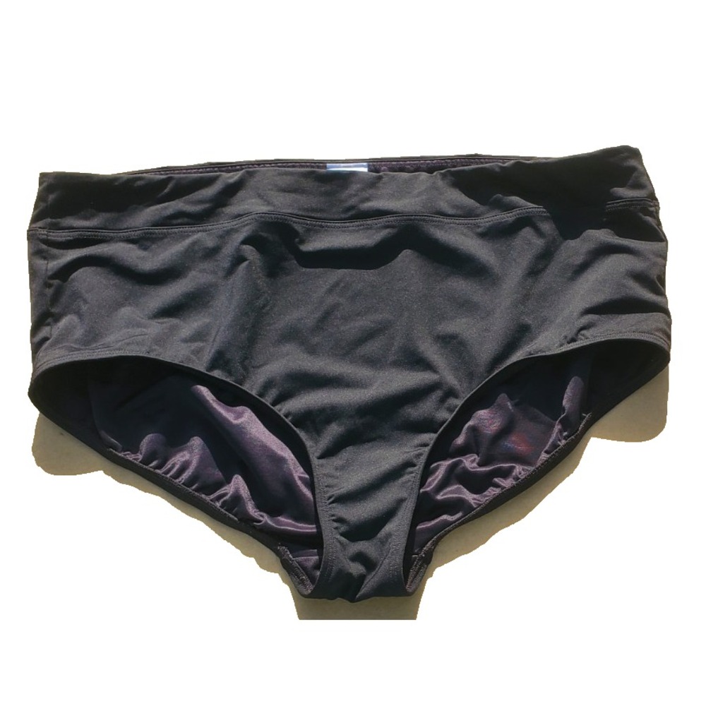 Lands End Swim Bottoms Womens Bikini Black Hipster Lined Plus Bathing  20 20W